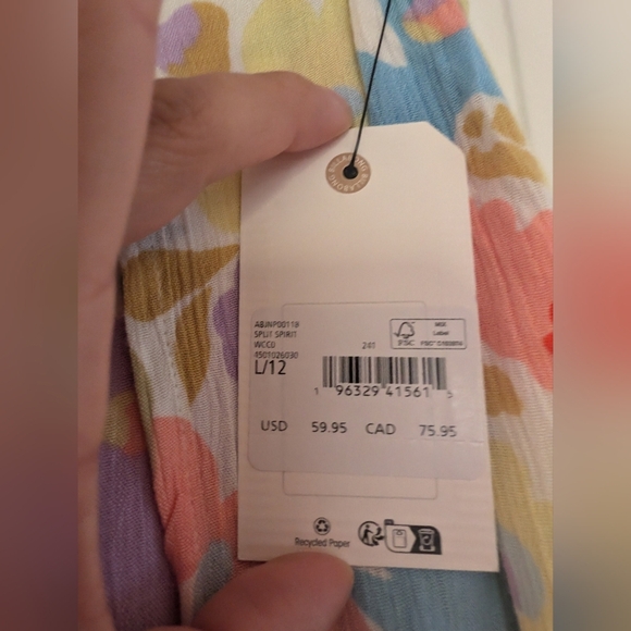 Billabong Yellow and Pink Wide Leg Pants - Picture 7 of 8